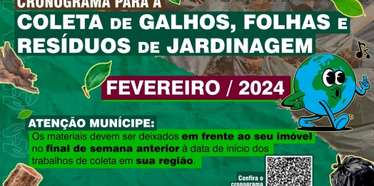 Munícipes devem ficar atentos ao cronograma para a coleta de galhos, folhas e resíduos de jardinagem