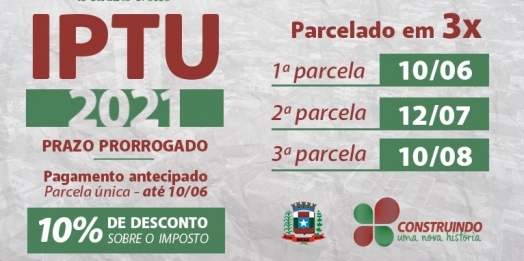 Missal prorroga prazo para pagamento do IPTU 2021