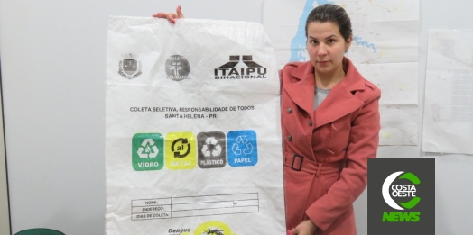 Novos sacos de ráfia para depósito de material reciclável serão entregues em Santa Helena