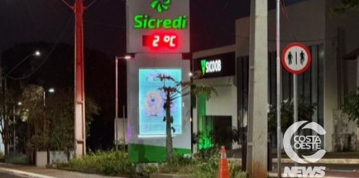Oeste do Paraná enfrenta manhã gelada com temperaturas próximas de zero