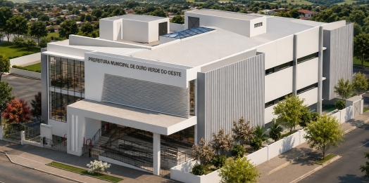 Ouro Verde do Oeste avança na construção da nova sede da Prefeitura