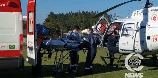 Paciente com insuficiência cardíaca é transferido de helicóptero de Santa Helena para Toledo