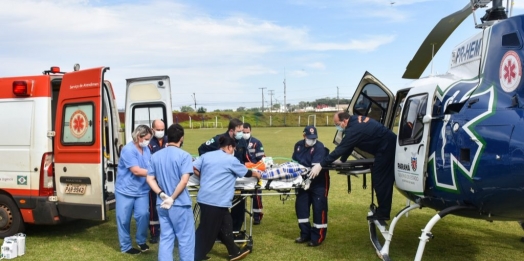 Paciente de São Miguel é transferida para Chopinzinho em UTI aérea do SAMU