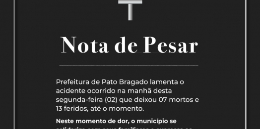 Pato Bragado decreta luto oficial de três dias em respeito as vítimas de trágico acidente