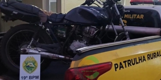 Patrulha Rural de Santa Helena apreende moto irregular e piloto sem CNH