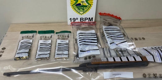 Patrulha Rural e RPA apreendem arma e munições durante ocorrência de violência doméstica em Santa Helena