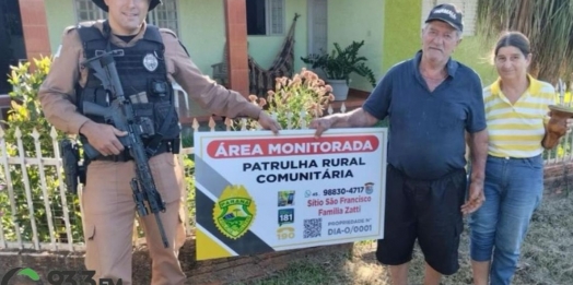 Patrulha Rural inicia entrega de placas em propriedades de Santa Helena e Diamante do Oeste