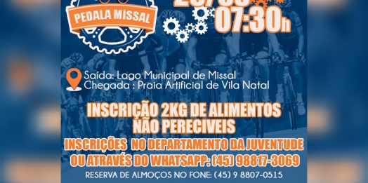 Pedala Missal será no próximo domingo (29)