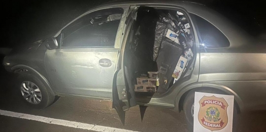PF apreende veículo com cigarros contrabandeados em Itaipulândia