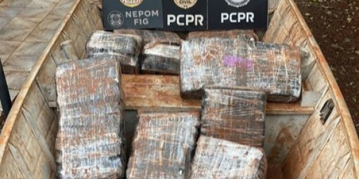 PF, BPFRON e COPE apreendem embarcação com maconha em Santa Helena