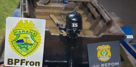 PF E BPFRON apreendem 800kg de maconha em embarcação no Rio Paraná
