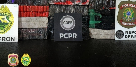 PF e PM apreendem fardos de drogas vindas do Paraguai