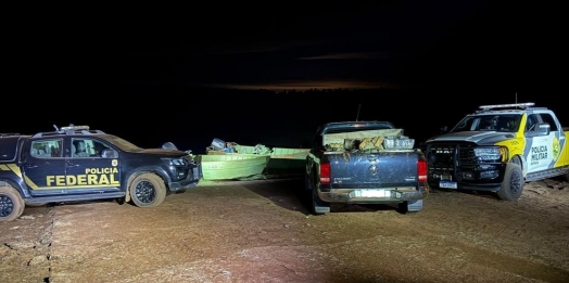 PF e PM apreendem uma tonelada de maconha e caminhonete em Santa Helena