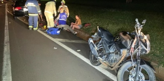 Piloto e garupa ficam feridos em acidente na BR-277 em Cascavel