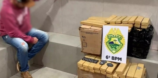 PM apreende 165 quilos de maconha após perseguição na BR 277