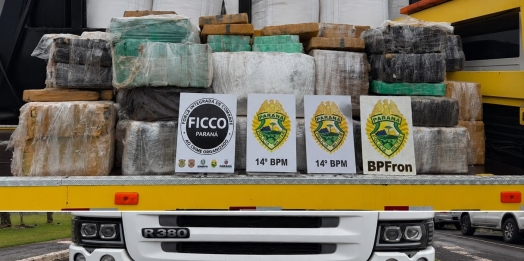 PM apreende 2,25 toneladas de maconha escondidas em carga de arroz em São Miguel do Iguaçu