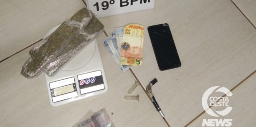 PM apreende veículo, droga e detém uma pessoa em Santa Helena após denúncia de tráfico