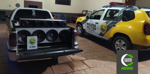 PM apreende veículo irregular, após denúncia de perturbação de sossego em São Miguel do Iguaçu