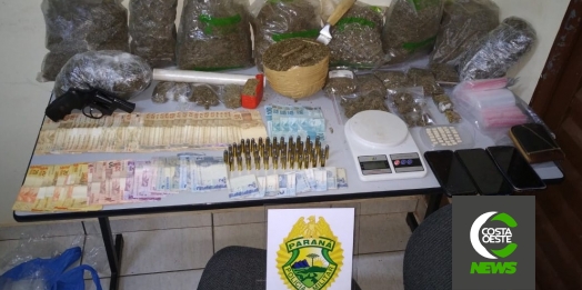 PM de Entre Rios do Oeste e Serviço Reservado apreendem maconha, revólver e detém três pessoas