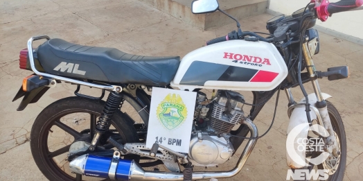 PM de Medianeira recupera moto com motor furtado em Itaipulândia