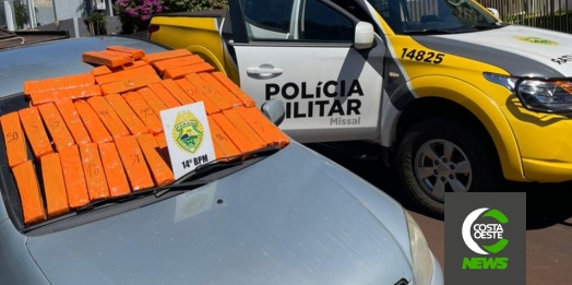 PM de Missal apreende veículo, droga e detém uma pessoa em Portão do Ocoí