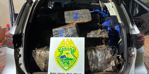 PM de Santa Helena recupera Hilux furtada e carregada com 1.200 quilos de maconha
