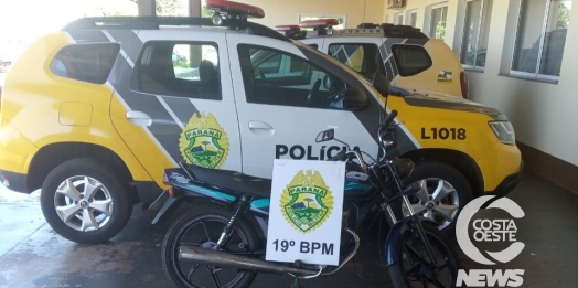 PM de Santa Helena recupera motocicleta furtada em Medianeira