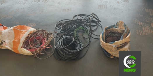 PM detém ladrão e receptador de fios de cobre furtados em Santa Helena