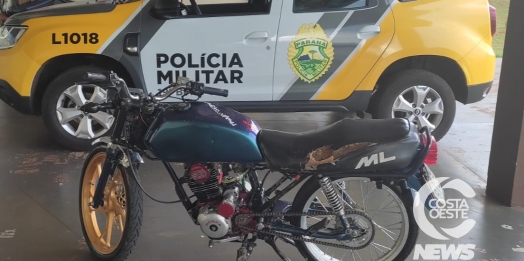 PM flagra motociclista empinando e apreende moto em Santa Helena