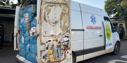 Polícia apreende falsa ambulância carregada cigarros contrabandeados em Toledo