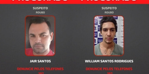 Polícia divulga fotos de dois suspeitos de roubo no Oeste do Paraná