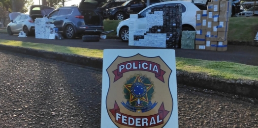 PF prende três pessoas com carga milionária de mercadorias contrabandeadas em Foz do Iguaçu
