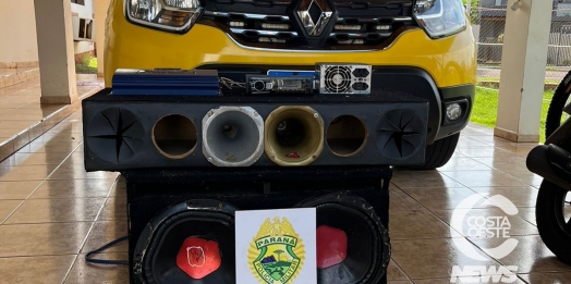 Polícia Militar apreende aparelho de som em Itaipulândia