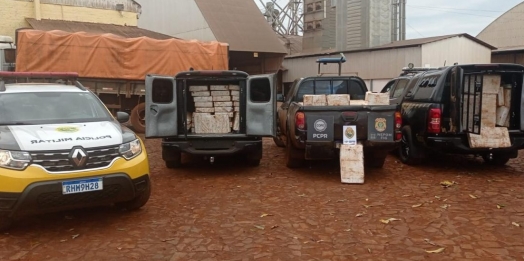 Polícia Militar de Entre Rios do Oeste apreende 1,7 tonelada de droga