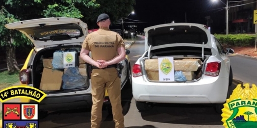 Polícia Militar de Itaipulândia apreende mais de uma tonelada de maconha e recupera veículo roubado