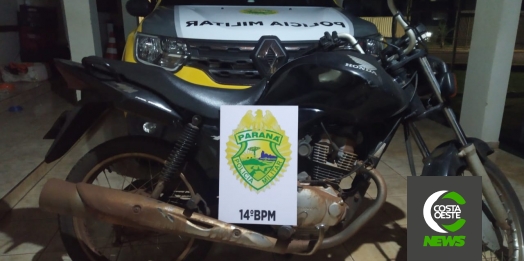 Polícia Militar de Itaipulândia recupera motocicleta furtada em Campo Mourão