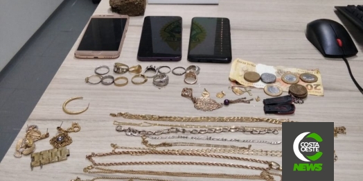 Polícia Militar de Santa Helena recupera joias furtadas e detém duas pessoas em flagrante