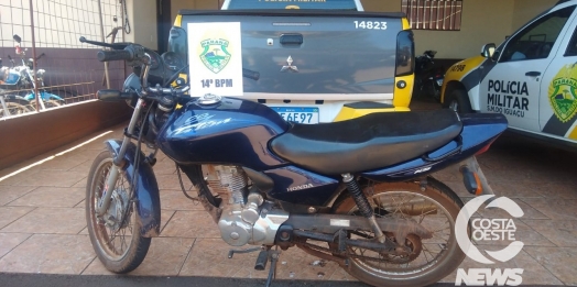Polícia Militar de São Miguel do Iguaçu recupera motocicleta furtada