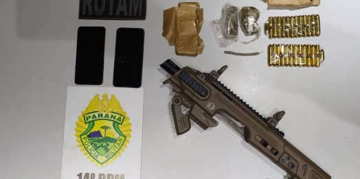 Polícia Militar prende dois homens com munições e drogas em Medianeira