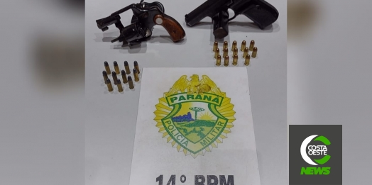 Polícia Militar prende duas pessoas e apreende armas em Medianeira
