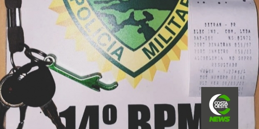 Polícia Militar prende motorista embriagado após causar acidente em Missal