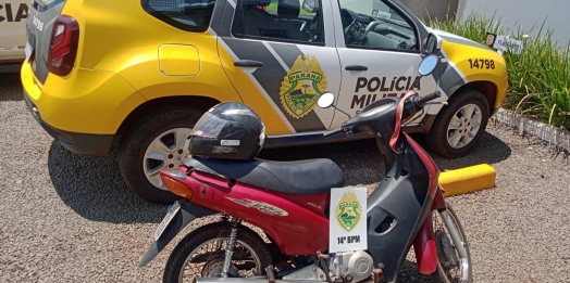 Polícia Militar recupera, em São Miguel do Iguaçu, motocicleta roubada