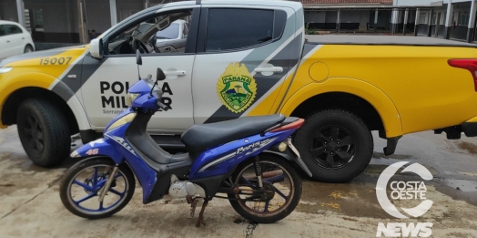 Polícia Militar recupera moto furtada em Serranópolis do Iguaçu