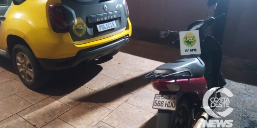 Polícia Militar recupera moto roubada em São Miguel do Iguaçu