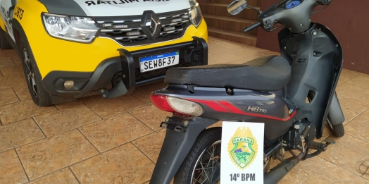 Polícia Militar recupera motocicleta com registro de furto/roubo em São Miguel do Iguaçu