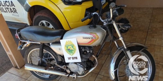 Polícia Militar recupera motocicleta furtada em Missal