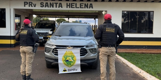 Polícia Rodoviária de Santa Helena recupera veículo e prende dois homens