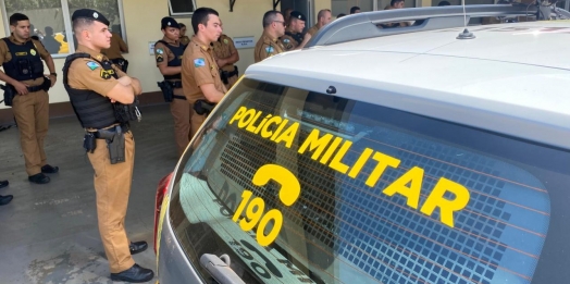 Policiais militares da 3ª Cia de Santa Helena recebem instrução sobre técnicas de abordagem