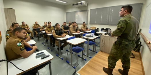 Policiais Militares da 3ª Companhia de Santa Helena recebem instrução sobre georreferenciamento