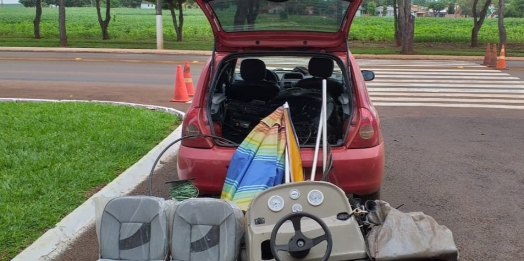 Policiais recuperam produtos furtados e prendem suspeito em Santa Helena